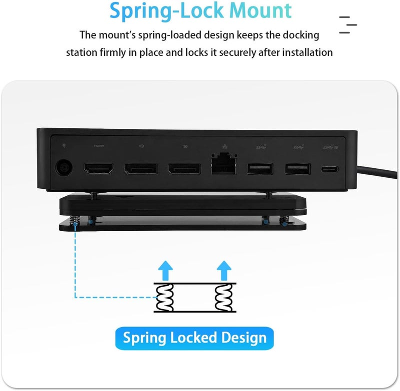 IFCASE Under Desk/Wall Mount for Dell WD25 SD25, UD22 WD22TB4, WD19 WD19S WD19TBS Series Docking Station with Power Brick Holder (Black) - Image 4